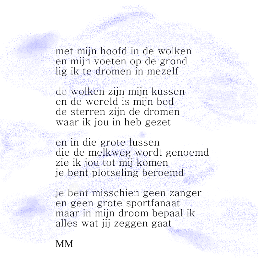 met mijn hoofd in de wolken - gedicht over fantasie